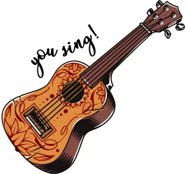 Adesivo per laptop arte di ukulele colorata - TenStickers