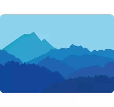 Adesivo per laptop illustrazione paesaggio montano - TenStickers