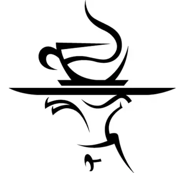 Adesivo vassoio caffè fumante - TenStickers