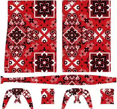Adesivo ps4 motivo rosso ornato - TenStickers