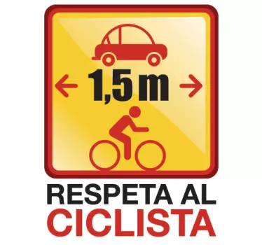 Sticker decorativo rispetta il ciclista - TenStickers