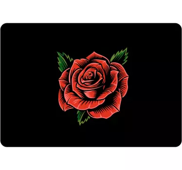 Adesivo pc Rosa rossa su nero - TenStickers