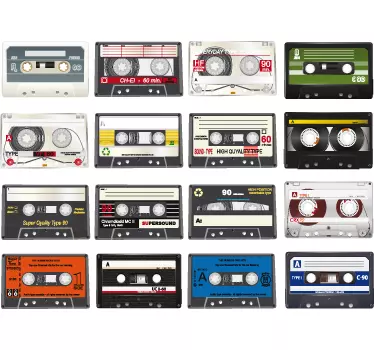 Sticker decorativo collezione cassette - TenStickers