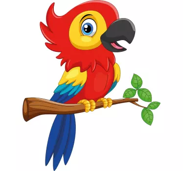 Adesivo uccelli personaggio pappagallo colorato - TenStickers