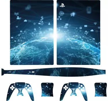 Adesivo Ps5 connessione al mondo digitale - TenStickers