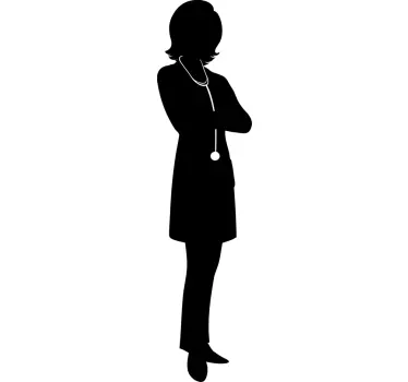 Sticker decorativo silhouette dottoressa - TenStickers