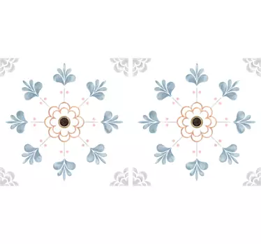 Adesivo per piastrelle motivo mosaico floreale - TenStickers