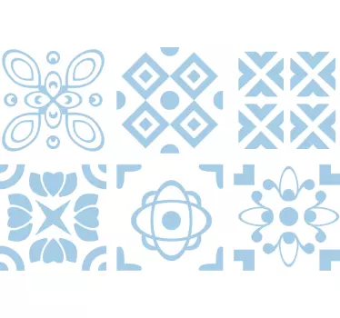 Adesivo geometrico intricati motivi blu - TenStickers