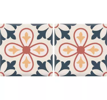 Adesivo decorativo piastrelle con motivo floreale - TenStickers
