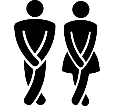 Adesivo porta Segno wc a gambe incrociate - TenStickers