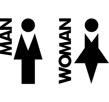 Adesivo per WC progettazione dei simboli di genere - TenStickers