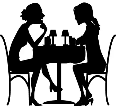 Sticker decorativo cena tra amiche - TenStickers