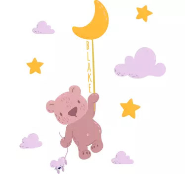 Adesivo murale bambini orsetto palloncino adorabile - TenStickers