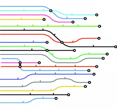 Adesivo murale linee metro - TenStickers