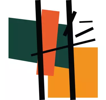 Adesivo geometrico sezioni di colore astratte - TenStickers