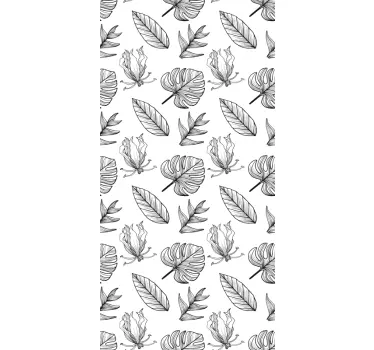 Adesivo per box doccia elementi botanici stilizzati - TenStickers