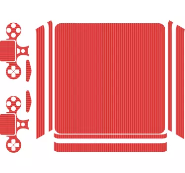 Adesivo ps4 superficie a strisce rosse - TenStickers