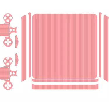 Adesivo ps4 finitura a righe rosa - TenStickers