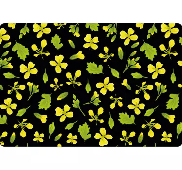 Adesivo per laptop motivo floreale giallo - TenStickers