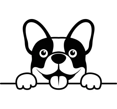 Adesivo per auto bulldog francese giocoso - TenStickers