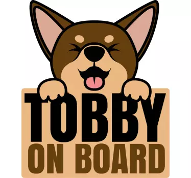 Adesivo per auto attenzione cane felice - TenStickers