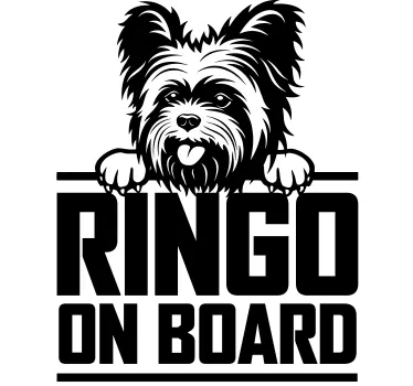 Adesivo per auto cartello cane giocoso - TenStickers