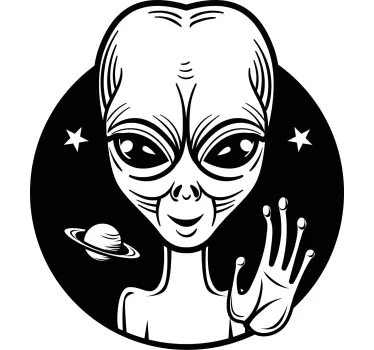 Adesivo per auto personaggio alieno in saluto - TenStickers