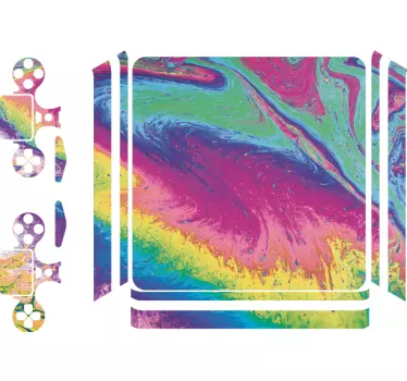 Adesivo ps4 motivo vorticoso colorato - TenStickers