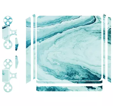 Adesivo ps4 stampa marmo acqua - TenStickers