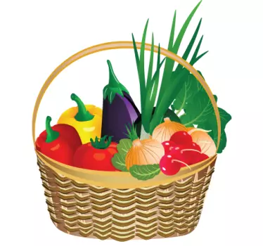 Sticker decorativo cesto di verdure - TenStickers