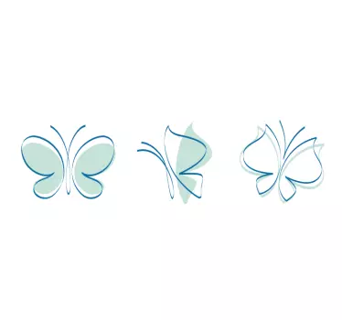 Greca adesiva emblema di farfalla elegante - TenStickers