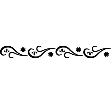 Greca adesiva design floreale per pareti - TenStickers