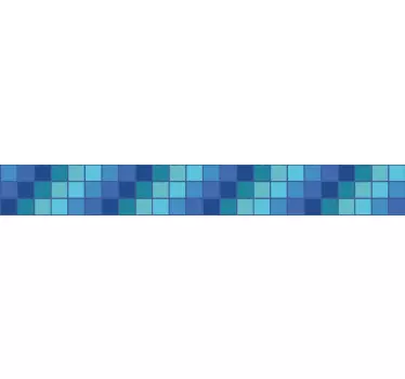 Greca adesiva motivo geometrico blu - TenStickers