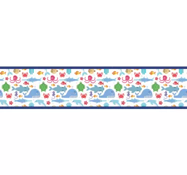 Greca adesiva vita marina colorata - TenStickers