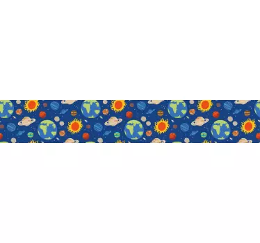 Greca adesiva motivo planetario colorato - TenStickers