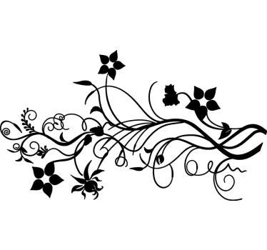 Adesivo murale soggiorno natura floreale - TenStickers