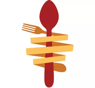 Sticker decorativo cucchiaio e forchetta - TenStickers