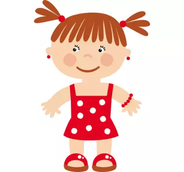 Adesivo cameretta vestitino rosso - TenStickers