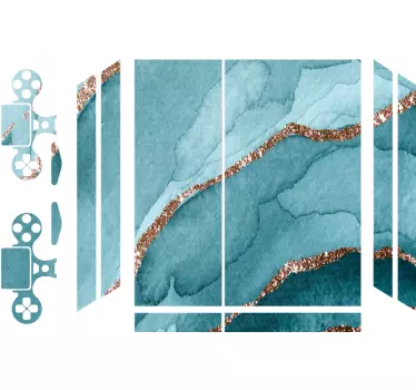Adesivo Ps4 texture geode acquamarina - TenStickers