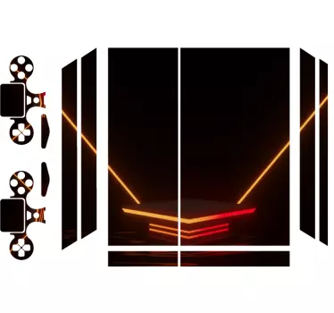 Adesivo Ps4 modello di luci al neon - TenStickers