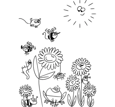 Adesivo bambini fiori e insetti - TenStickers