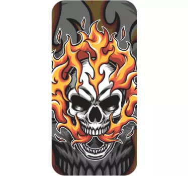 Adesivo Samsung illustrazione del teschio fiammeggiante - TenStickers
