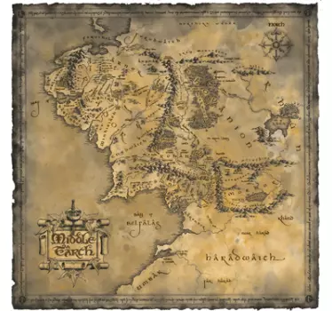 Sticker decorativo mappa Terra di Mezzo - TenStickers