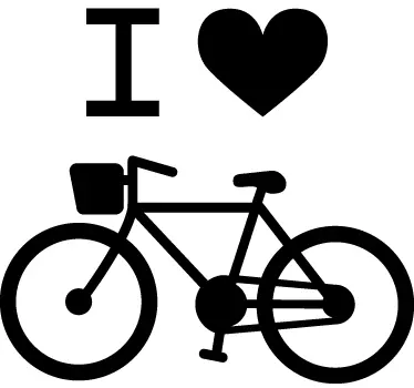 Sticker decorativo I love bici - TenStickers