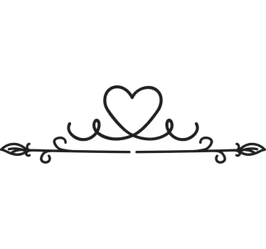 Adesivo testata letto Cornice monocolore con cuore - TenStickers