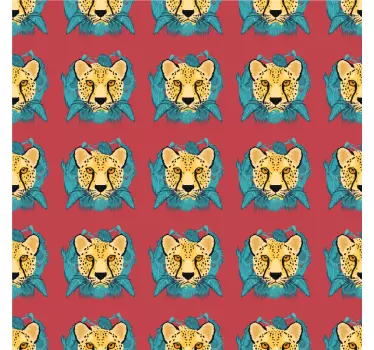 Carta adesiva per mobili vivaci volti di leopardo - TenStickers