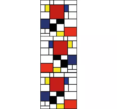 Adesivo per porta blocchi geometrici mondrian - TenStickers