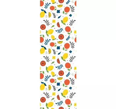 Adesivo per box doccia motivi di frutta colorati - TenStickers