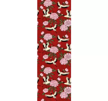 Adesivo per box doccia scena floreale giapponese - TenStickers