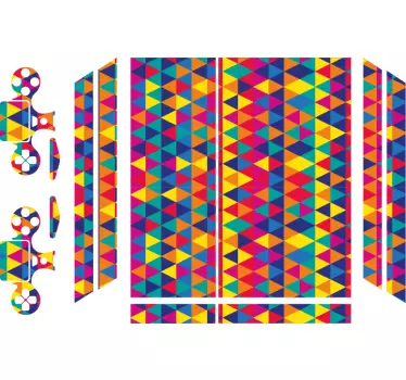 Adesivo Ps4 motivo triangolare colorato - TenStickers